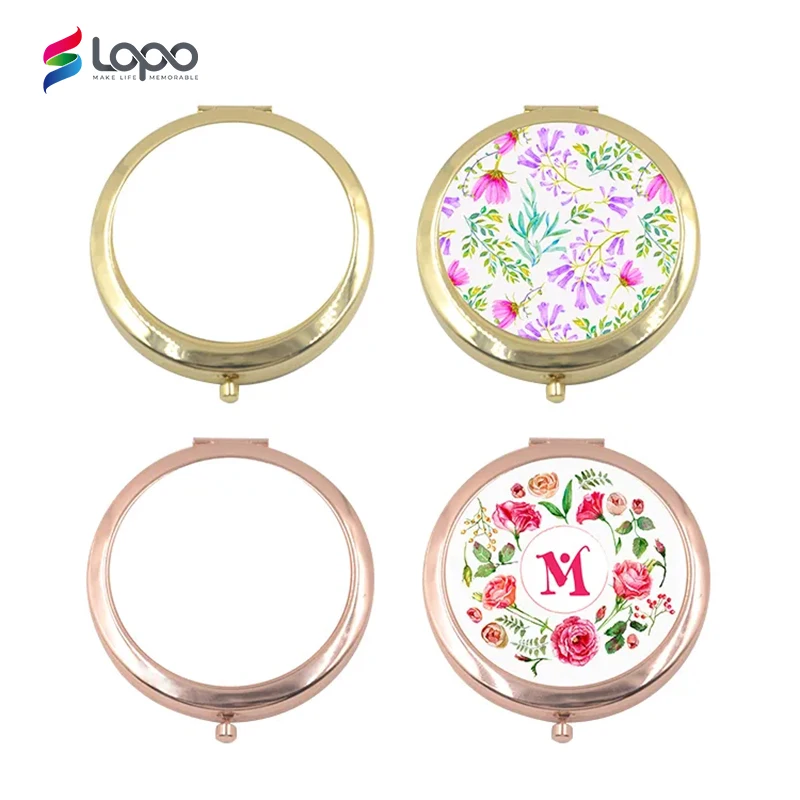 Sublimation personalized handheld mirror, Newest type Metal Pocket Mirror for heat press from LOPO