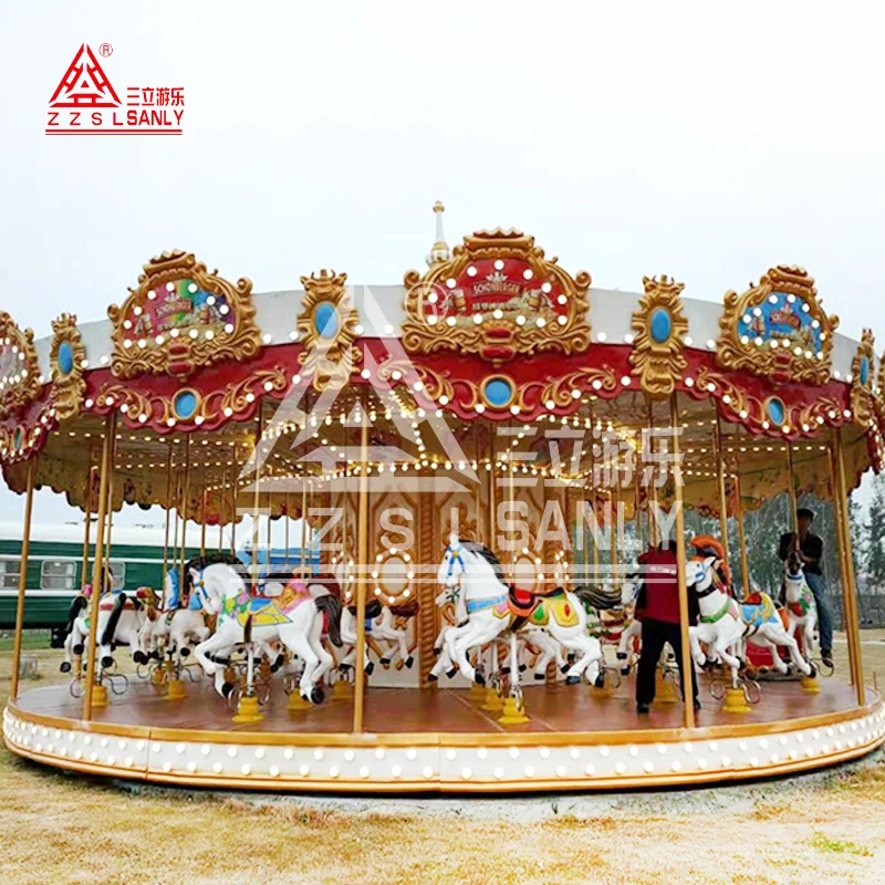 High Quality Amusement Park Shopping Mall Fiberglass Carousel 24/36 Seats Merry Go Round For Sale