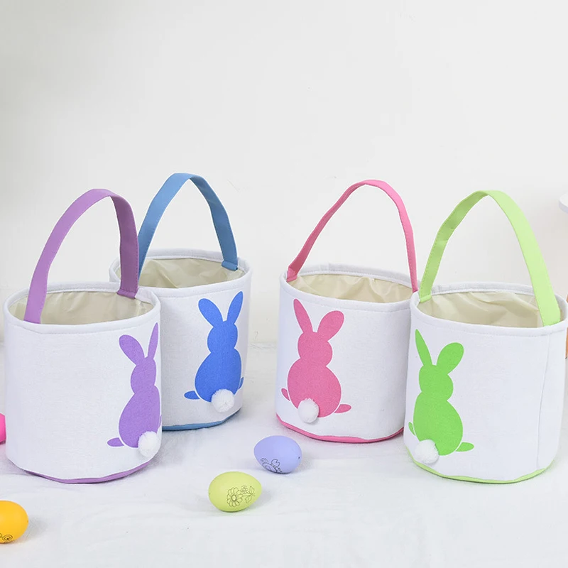 Walcold Easter 2022 For New Amazon Canvas Bag Diy Rabbit Ears Decoration Gift Bunny Bag Easter Bucket Of Easter Basket