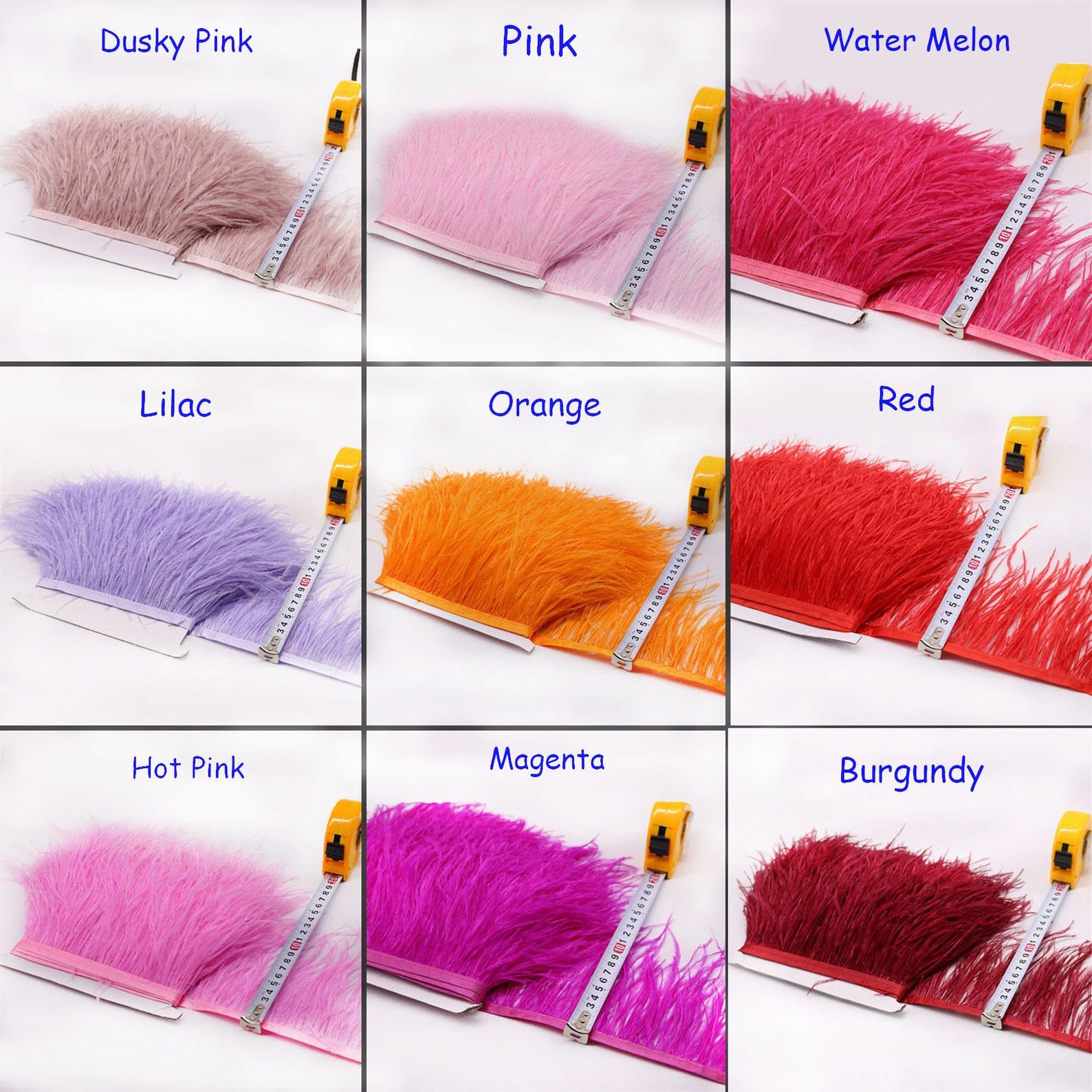 Ostrich Feather Trimming Fringe With Ribbon Tape,Millinery Crafts Costumes Decoration,Natural Ostrich Hair Feather Trim