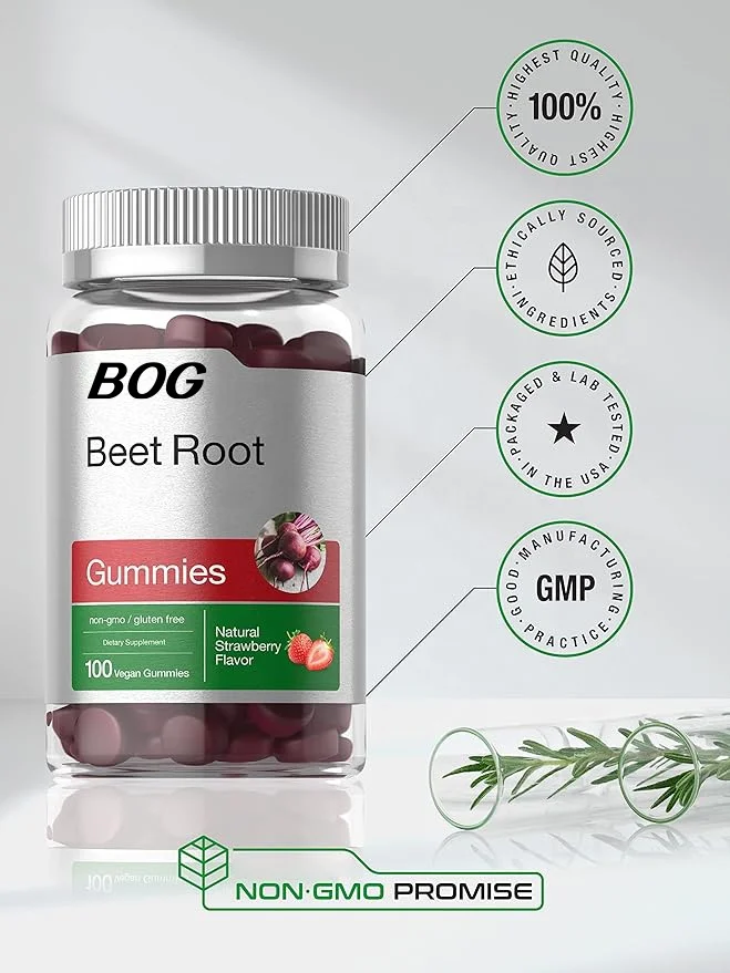 OEM/ODM Beet Root Gummies  60 Servings Beets Gummies Supplements Beet Gummy for Adults Button Shape