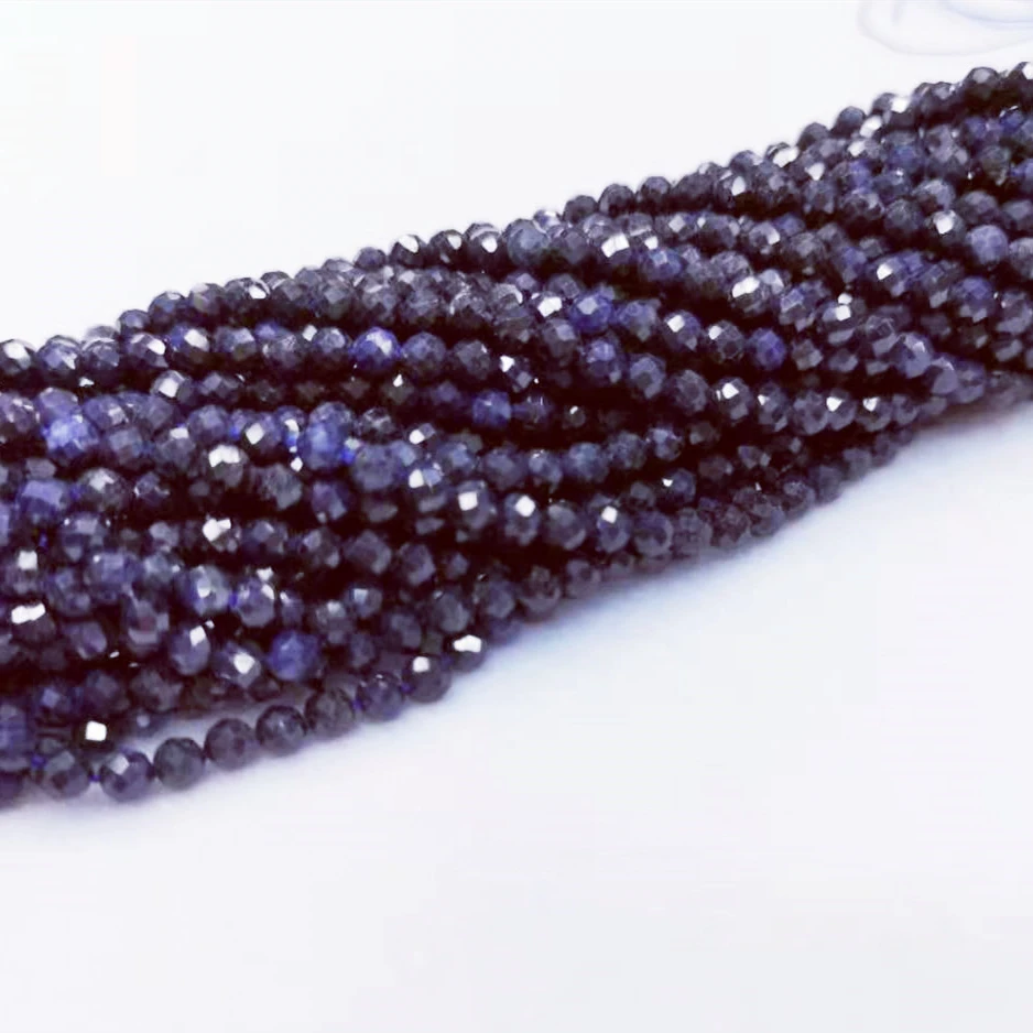 Natural Smooth Charm Gemstone 4mm Faceted Sapphire Cutting Stone Loose Beads For Jewelry Making