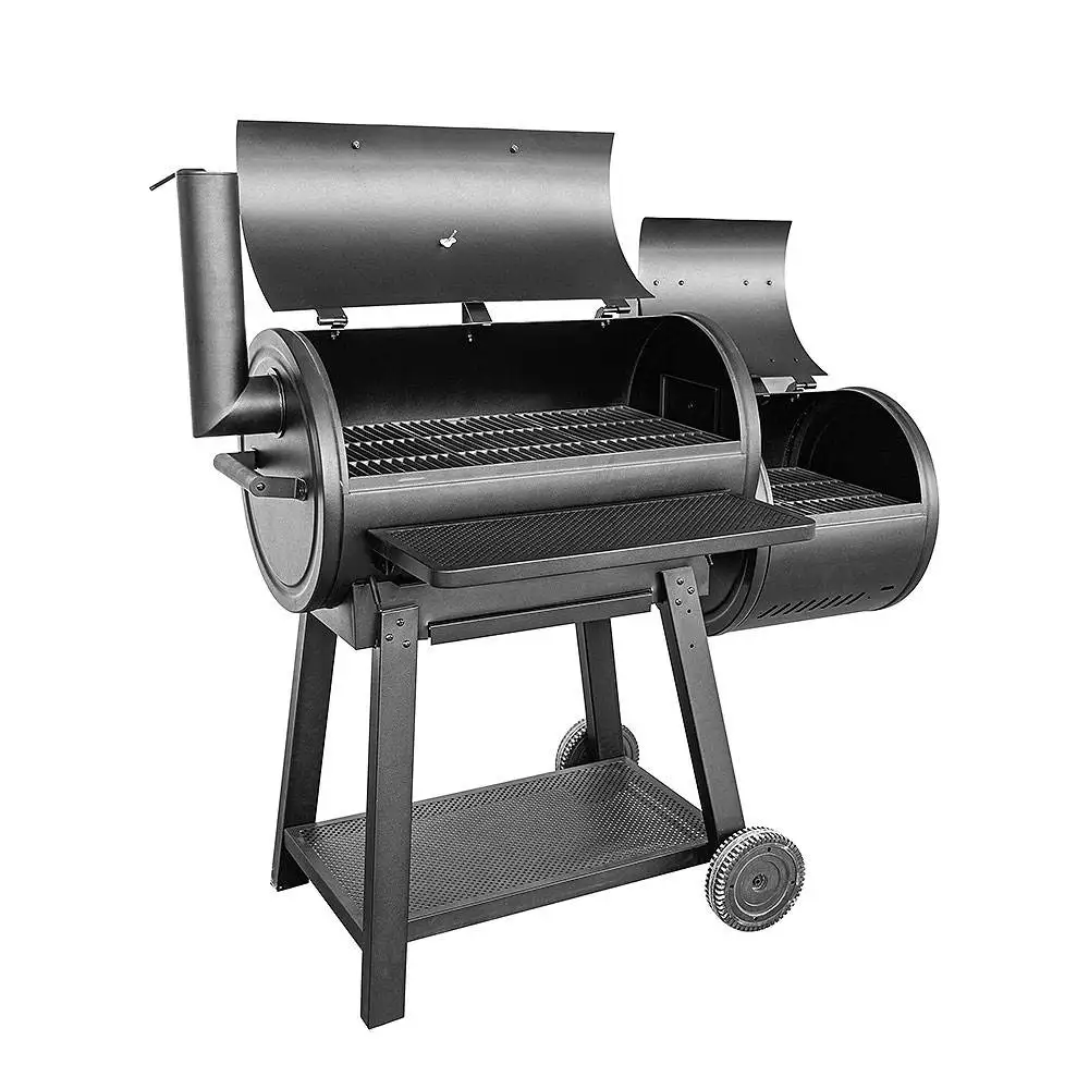 Professional Manufacture Stainless Steel Or Chrome Plated Large Charcoal Barrel Smoker Bbq Outdoor Grill