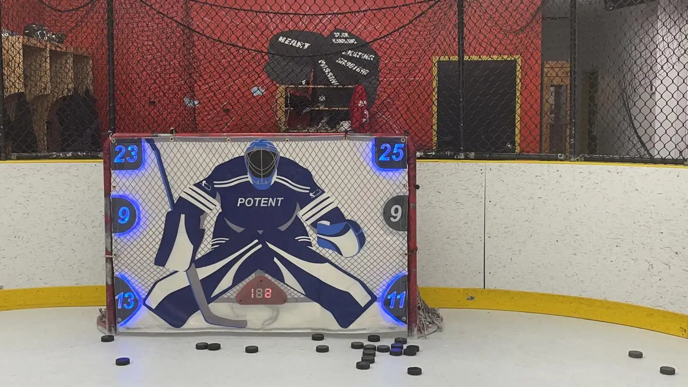 Ice Hockey Practice Shooting Target Net For Backyard Portable Mini Indoor Outdoor Hockey Trainer