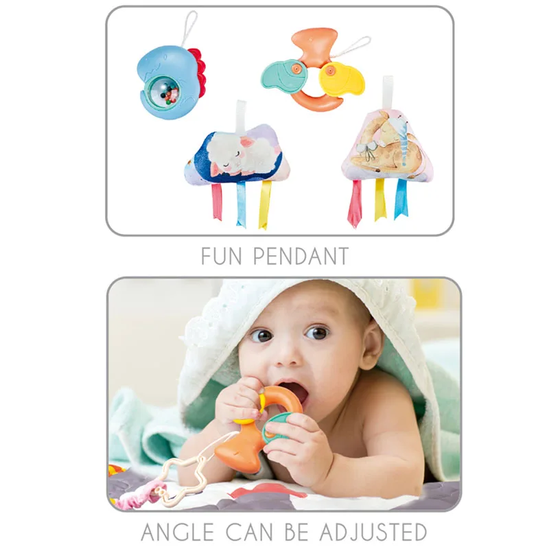 4 in 1 Musical Pedal Piano Playmat Carpet Baby Fitness Walker Stroller Gym Activity Play Mat with Baby Rattle teether Pendant