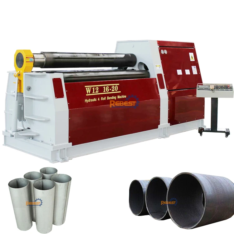 W12-25x2000 Heavy Duty CNC Hydraulic Sheet Metal Steel 4 Roller Plate Rolling Machine Cone Bending Machine