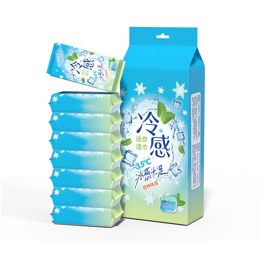 Manufacturer Functional Cool Wipes Wet Wipes Ice Cooling Effect Wet Wipes
