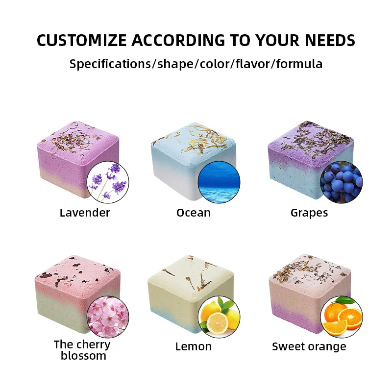 Natural Vegan Organic Essential Oil Aromatherapy bath bomb square