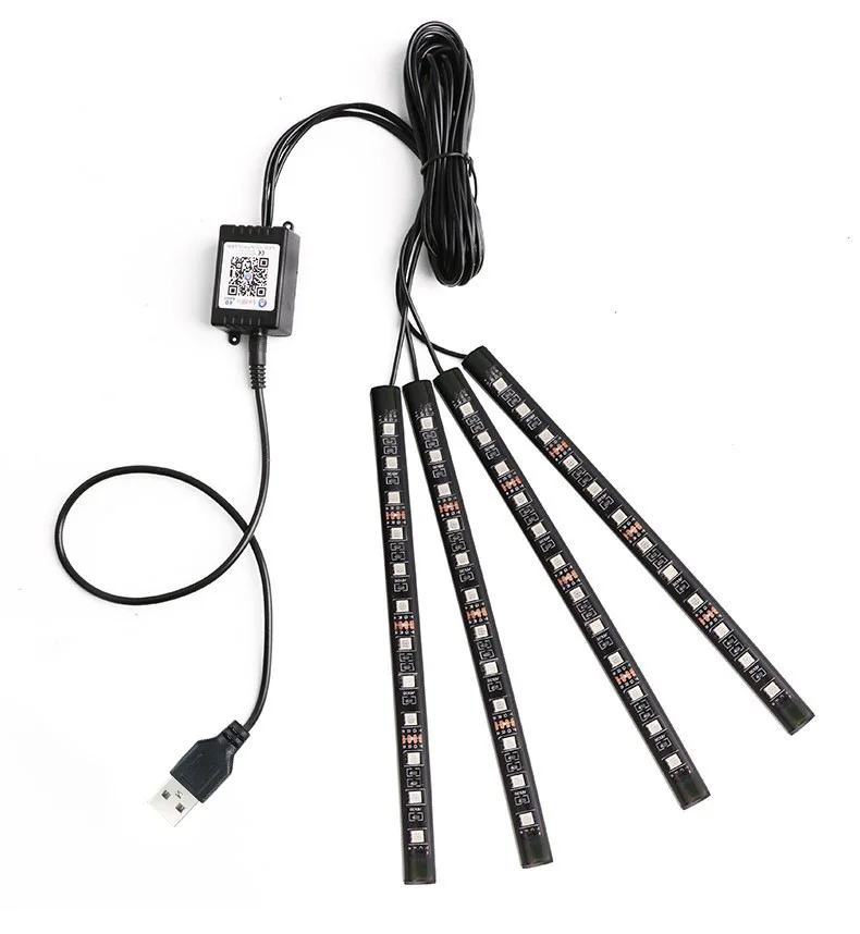 RGB Smart Control Led Strip Light Set Car Accessories Interior Decorative Atmosphere Light Led Strip Light