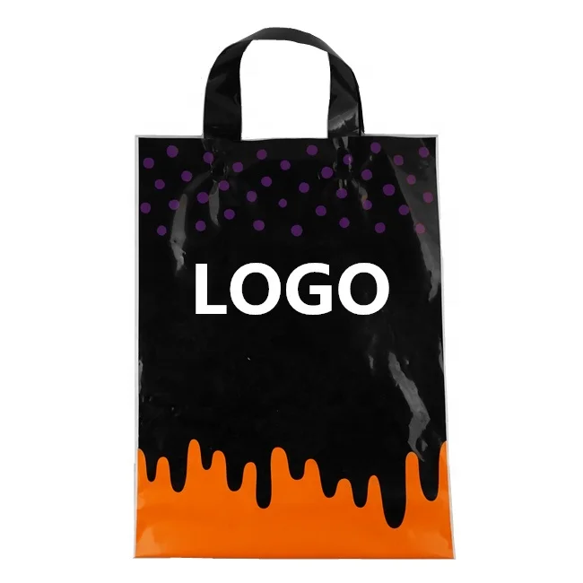 Huadefeng High Guality Clear LDPE HDPE Biodegradable Halloween Carry bag Shopping Plastic Bag