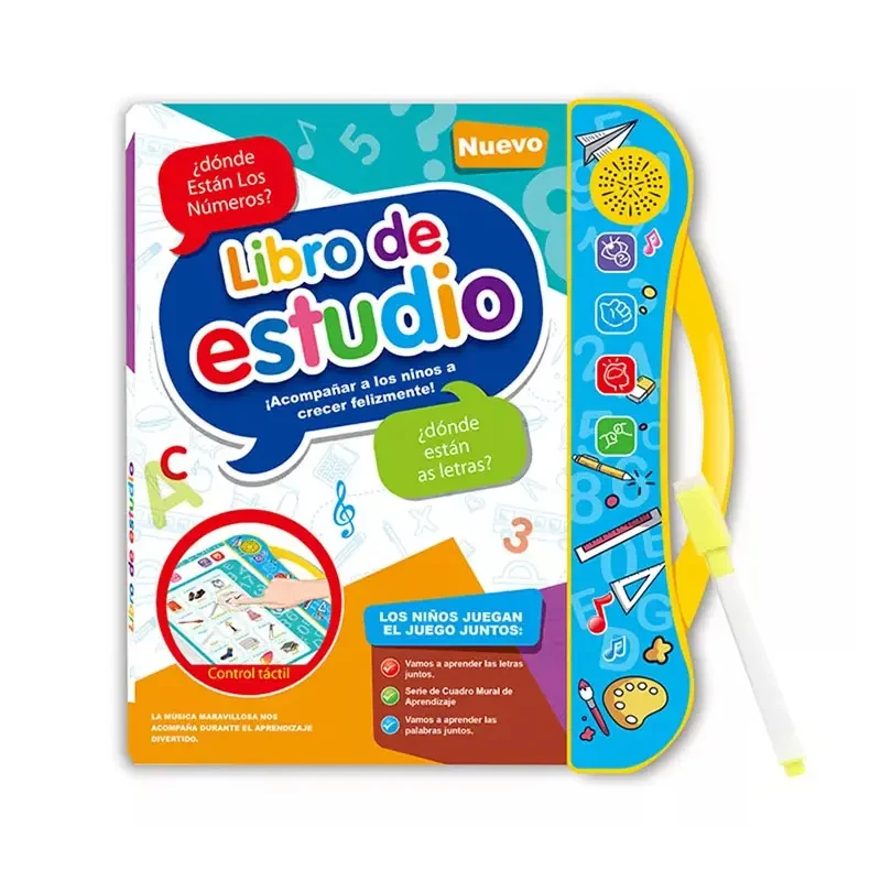2023 Children Interactive Toy Kids ABC Sound Book Spanish and English Letters Words and Shapes and Animal Other Educational Toy
