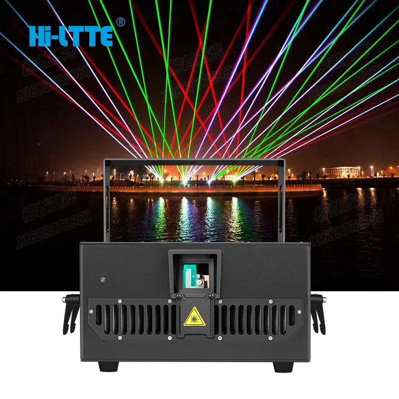 HiLtte 3 Pin DMX 512 Laser Stage Light Full Color RGB IP65 40W High Power Dj Lights Disco for Night Club