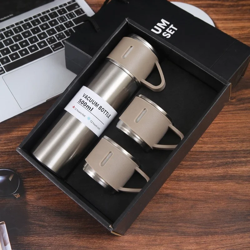500ml Food Grade Keep Drinks 304 Stainless Steel Vacuum Flask Gift Set With Mug