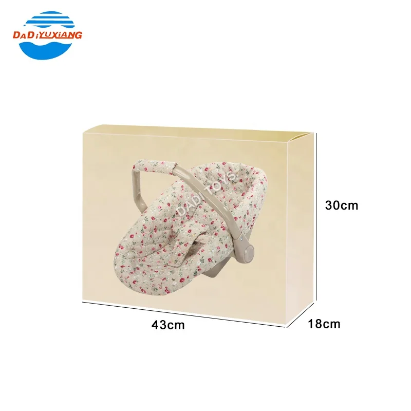 Fashion Doll Basket Clothes Doll House Furniture, 18' Baby Carrier For Girls Plastic Doll Car Seat