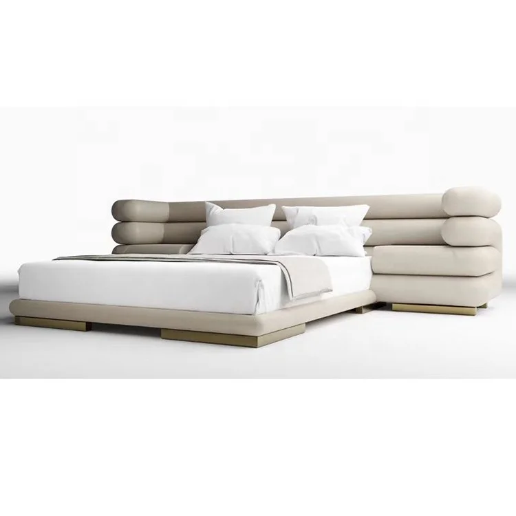 Modern home furniture Villa bedroom luxury oversized fashion custom leather bed