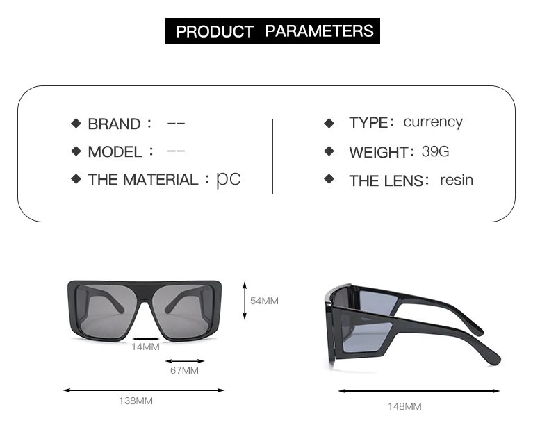 TENYARN fashion plastic gradient UV 400 fashion oversized trendy women shades sun glasses sunglasses 