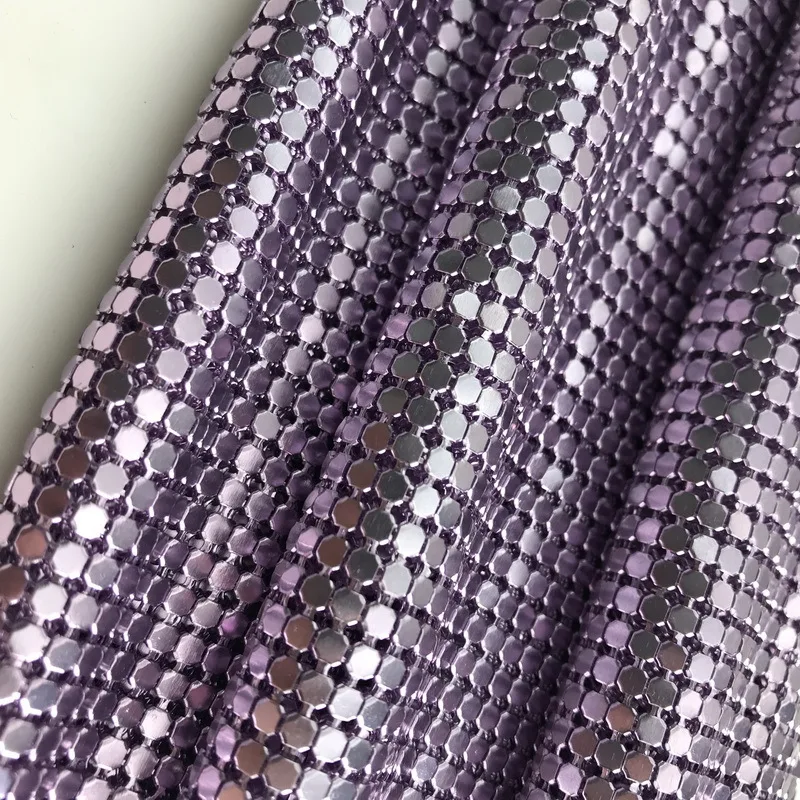 Electroplated Aluminum Mesh Metal Dress Bags Clothing Accessories Metallic Sequin Mesh Fabrics for nightclub