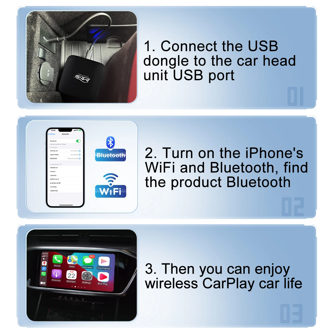 Wireless Carplay adapter CarPlay Dongle convert wired to wireless carplay ai box OEM factory car play