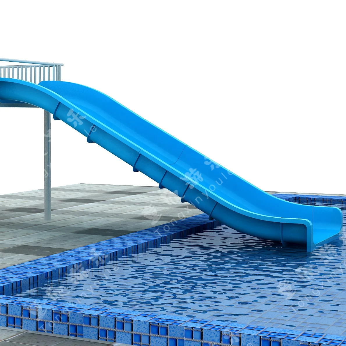 Commercial Outdoor Playground Outdoor Park Water Pool Family Wide Slide Fiberglass for Sale