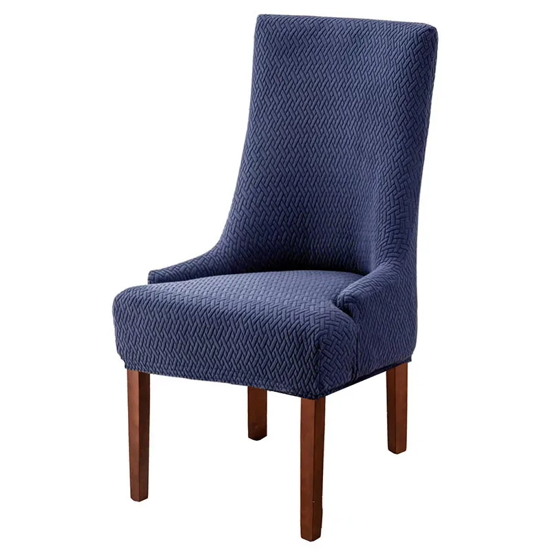 Long plaid jacquard armchair cover, solid color one piece elastic chair cover