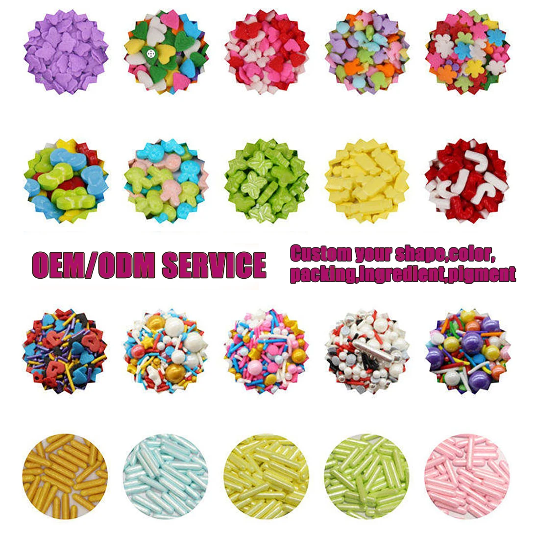 Wholesale heart shape press candy baking sprinkles bakery decoration ingredients