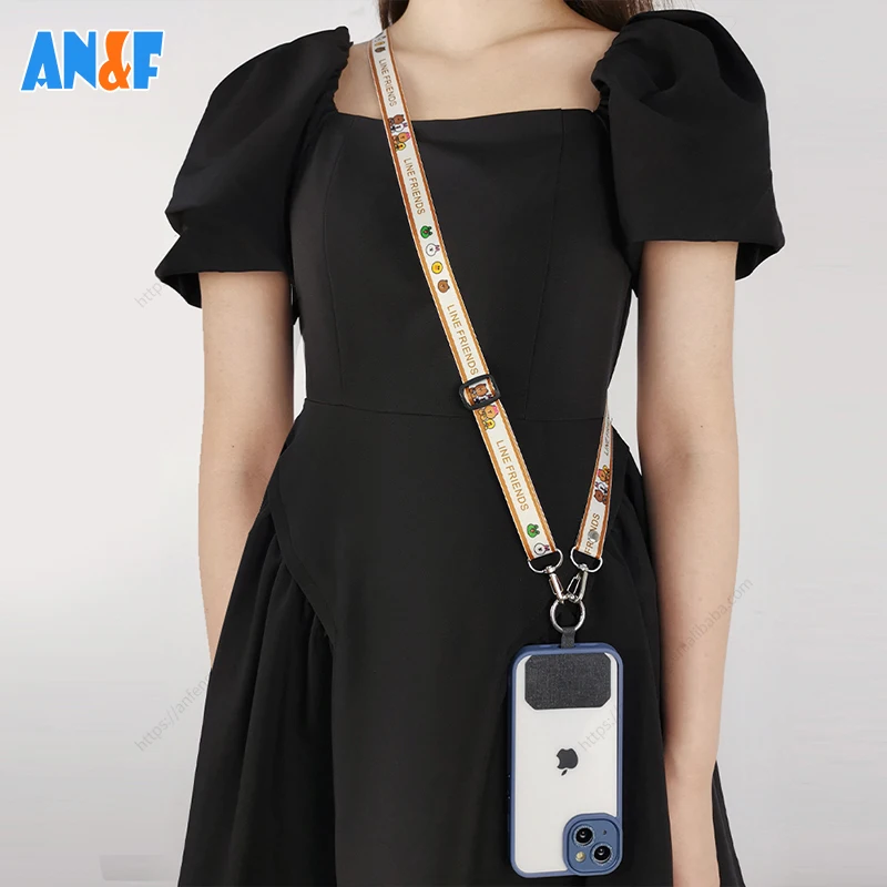 Wholesale Adjustable Universal Neck Cell Phones Patch Strap Mobile Nylon Mobile Phone Straps Lanyard
