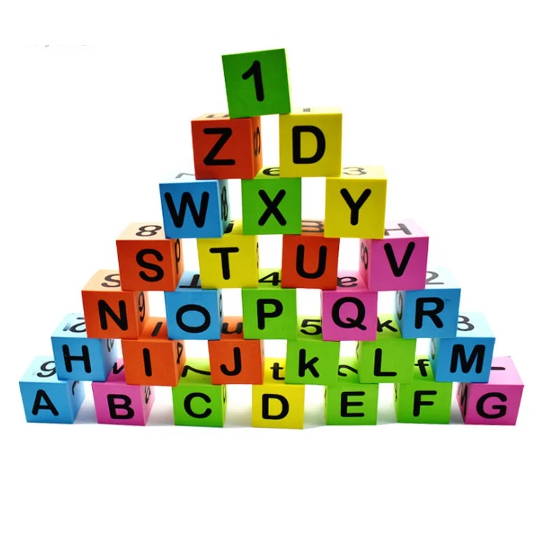 High Density Baby Bath Foam Toy,  EVA Foam Number Animal Alphabet Blocks EVA Foam Cube for Kids
