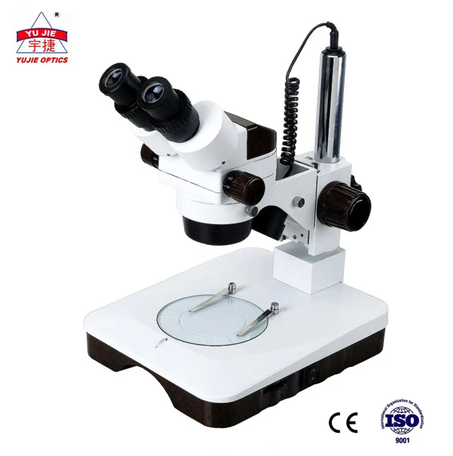 YUJIE YJ-T102 LED 100mm Distance Adjustable Binocular Trinocular Zoom Stereo Electronic Repair Microscope