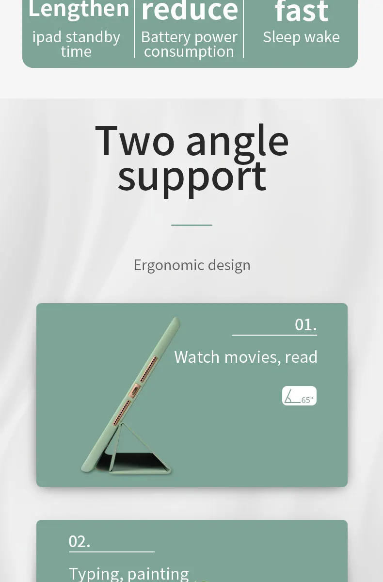 new design reasonable suction screen fuction tablet leather case