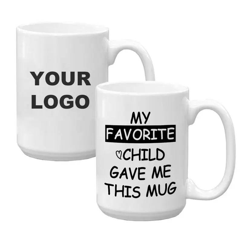 Personalized Custom logo Porcelain Plain 15 oz Plain Big White Ceramic Cup Tea Coffee Mugs for sublimation printing