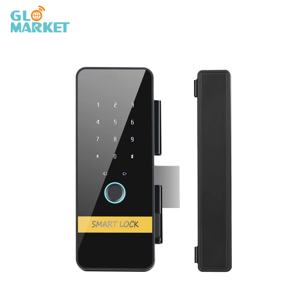 Glomarket Smart Fingerprint Door Lock With Password Key Card Tuya APP Remote Unlock For Sliding Glass Door Lock For Office