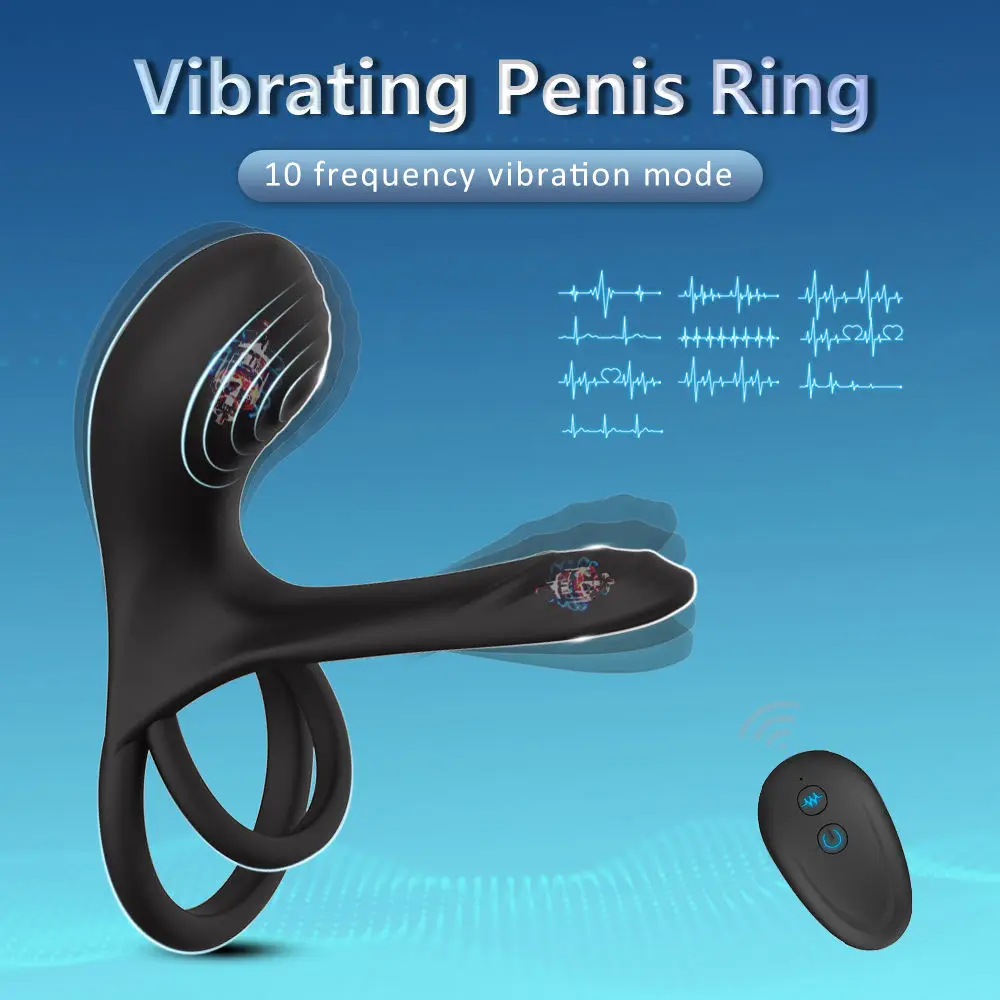 Adult sex toy vibrator silicone vibrating penis ring for men