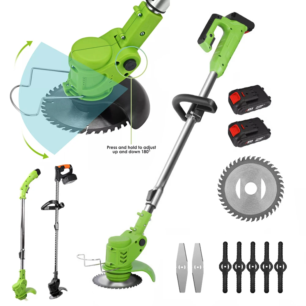 12V 24V Electric Lawn Mower Rechargeable 8000mAh Li-ion Battery Cordless Grass Trimmer Portable Brushcutter Garden Lawnmower