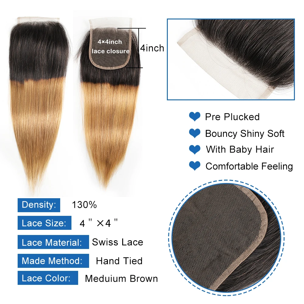 best selling 2 tone hair bundle 1B 27 ombre hair weft silky straight honey blonde virgin Brazilian human hair extension
