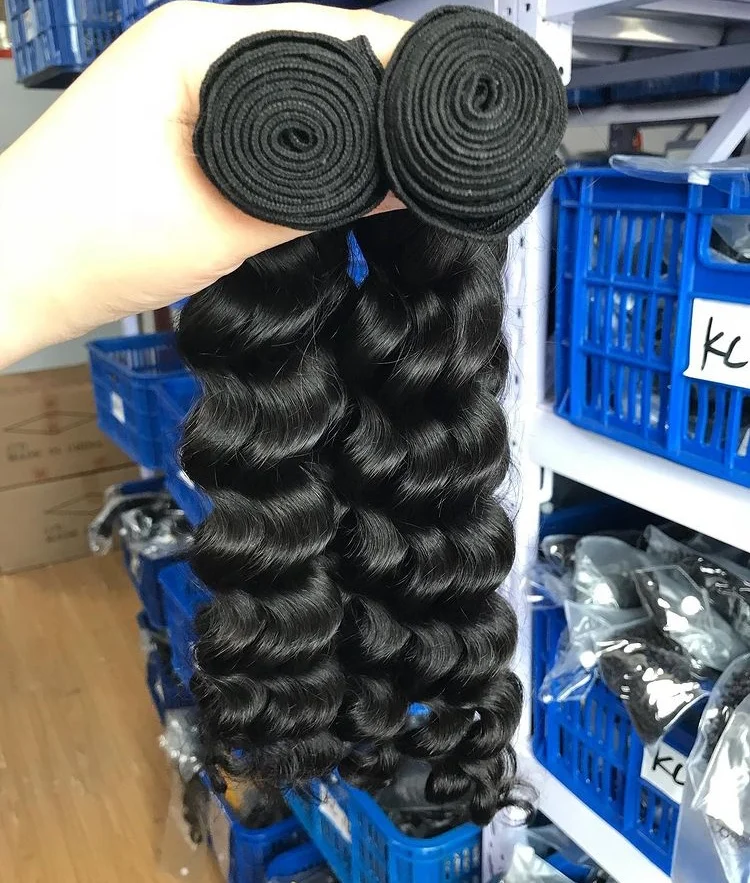 100Human Hair Bundles Wholesale Kinky Curly Weft Hair Extension Weft Body/Deep Wave Nature Color Straight With Baby Hair