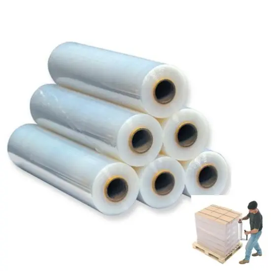Factory Pack Polyethylene Transparent Pallet Wrap Stretch Film Roll Hand PE Stretch Film