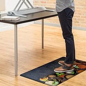 3D Printed Anti-Slip Kitchen Anti-Fatigue Mat Modern Waterproof Standing Nylon Mat Washable for Home Use
