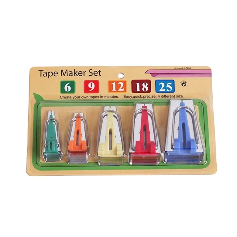 5pcs 6/9/12/18/25mm DIY Fabric Bias Tape Maker Sewing Tool Fabric Bias Tape Maker Easy Tape Maker Set