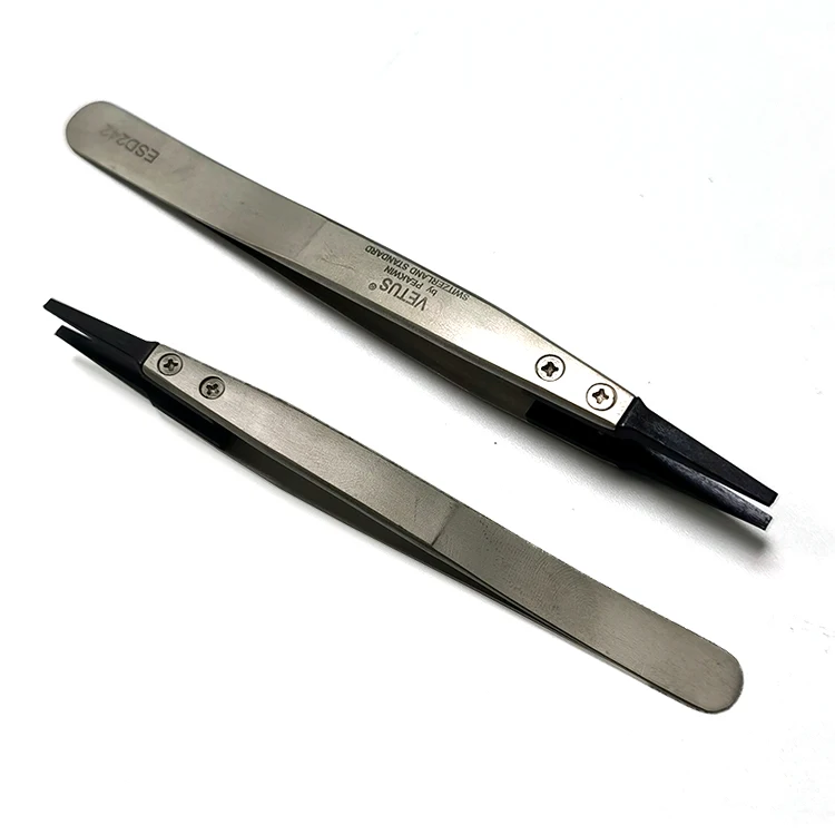 Factory Price Electronic Safe Tools ESD Antistatic Tweezers for Assembly Line