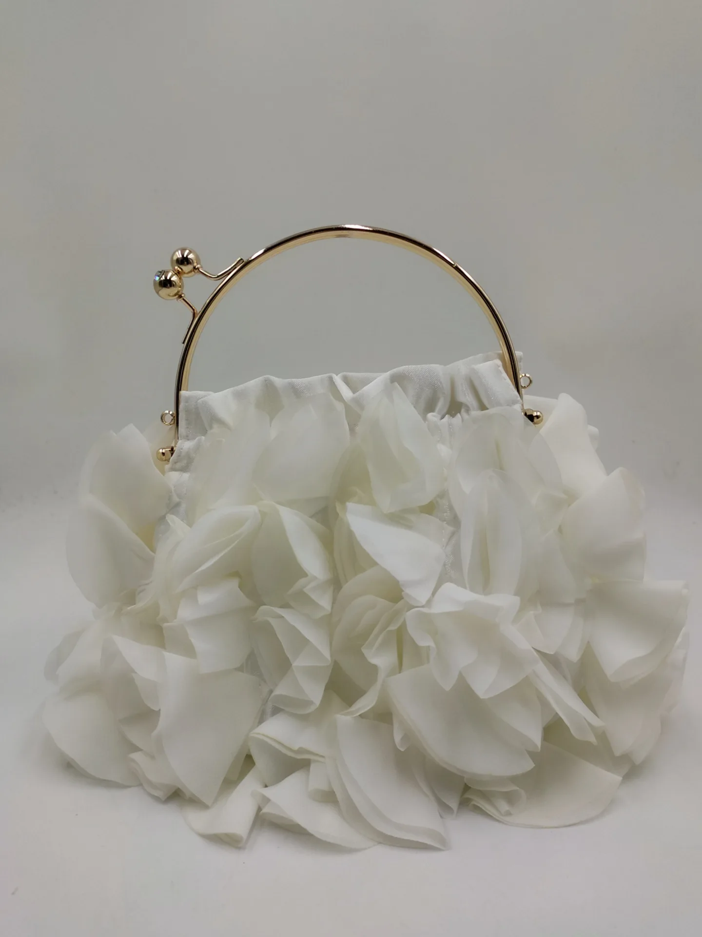 Women Wedding Clutch Evening Clutch Bag Flower Purse Handbag Apricot Party chain Shoulder Bag Females Clutches
