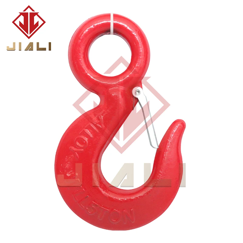 Lifting Heavy Duty Alloy Steel Eye Hoist Cargo Hanging Hook With Latch 320A 1.5Ton