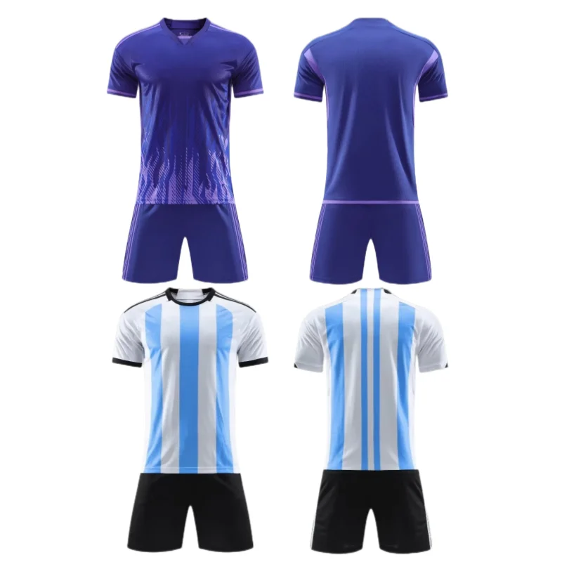 Thai Quality Soccer Wear National Team Argentina Messi Soccer Jersey 2023 Football Uniforms Men + Kids football jersey