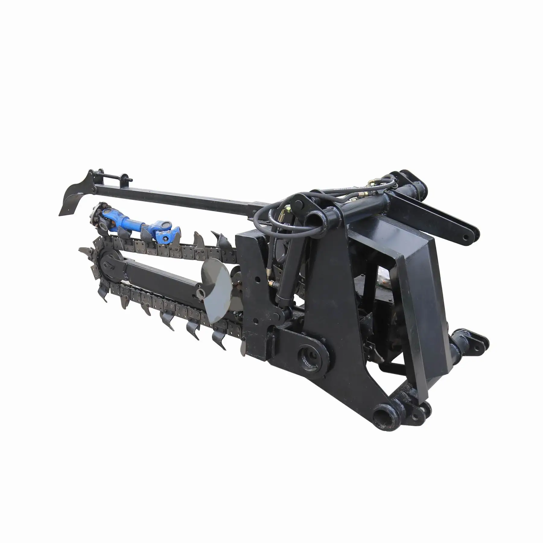 Tractor mounted attachment China pipeline ditcher cheap small mini 3 point hitch chain trencher farm machine for sale
