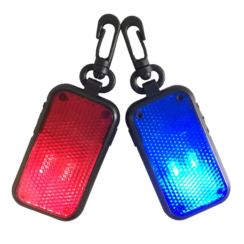 MR32 Wholesale Light Up Reflective Keychain Lamp Swivel Clip Flashing Reflector LED Keychains for Bicycle