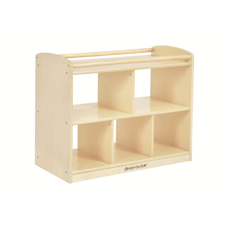 High capacity quality  bookcase with five compartments , smooth surface, Wooden kindergarten furniture Kids Furniture Sets