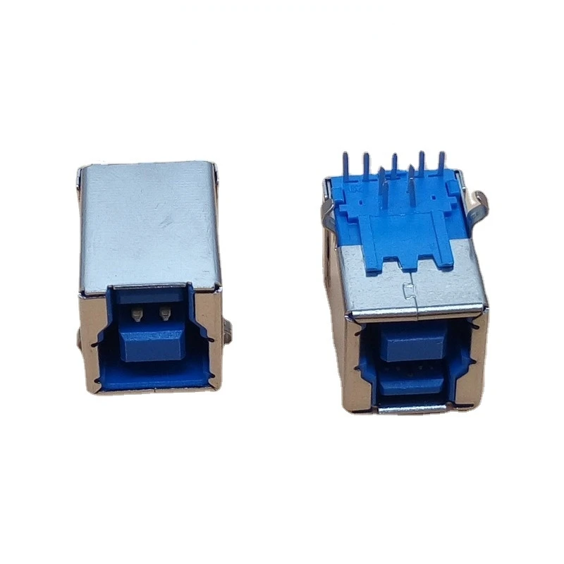 USB 3.0 Female Type B 9 Pin DIP Right Angle PCB Connector For Printer Port