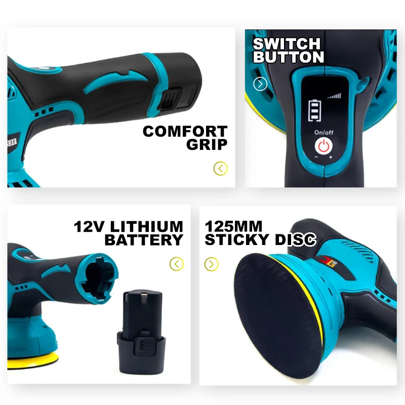 Electric Car Polisher High Efficient Auto Waxing Polishing Machine Multifunctional Rotary Tool For  Battery polish car