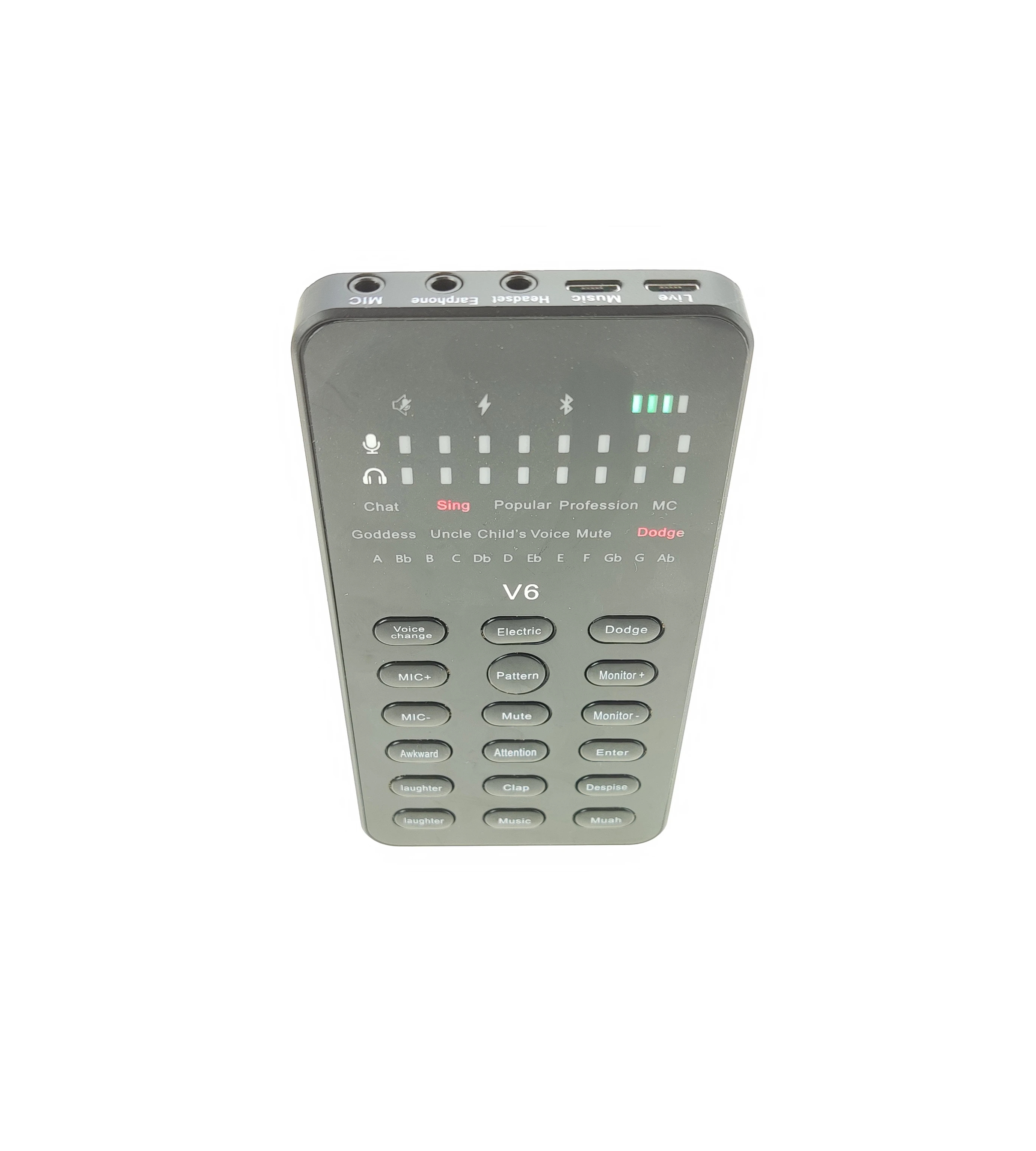 Portable Outdoor Mobile Style Sound Card V6 Studio Live Streaming Recording