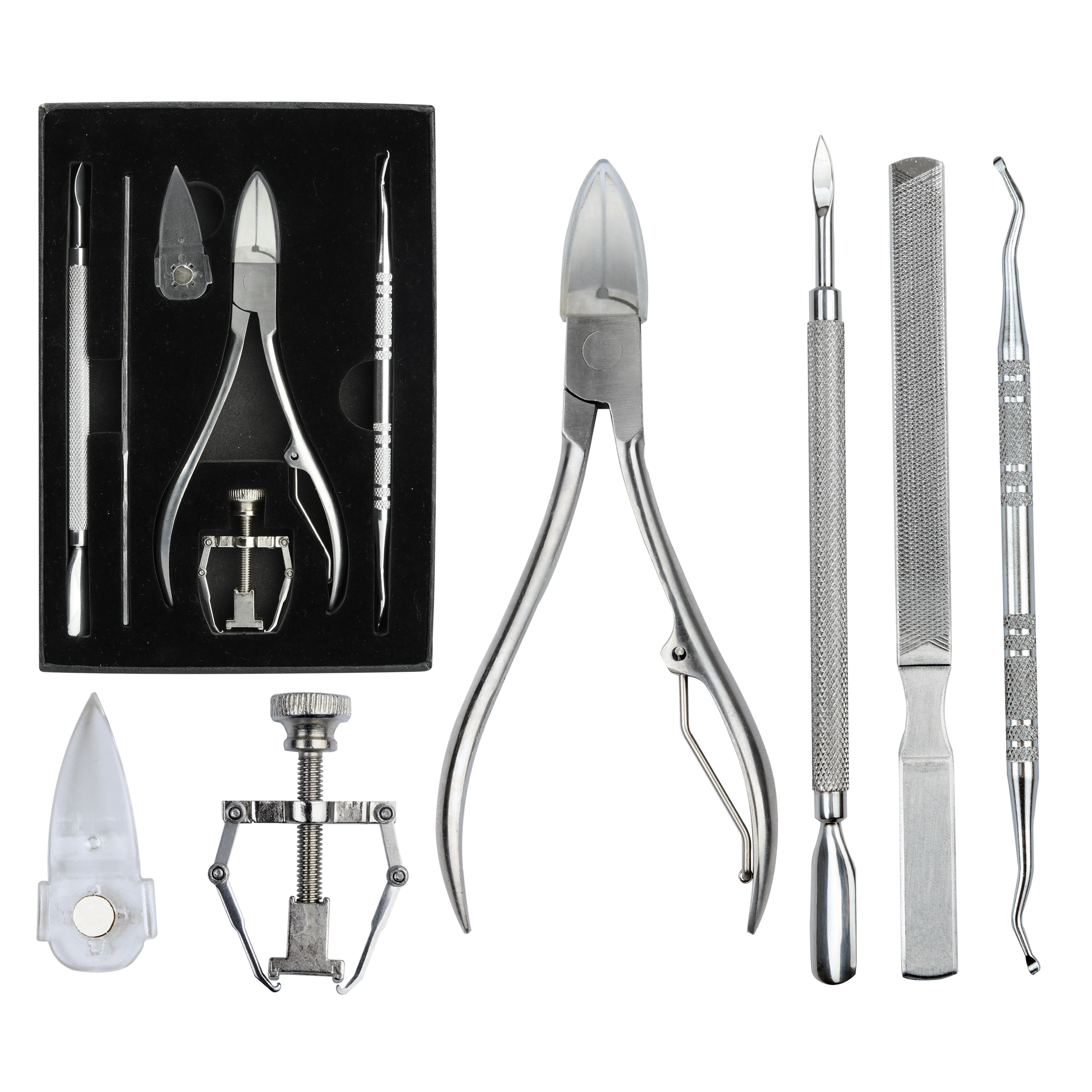 Stainless Steel Toe Nail clipper set  6Pcs Nail Tool Kits  fingernail Toes Manicure Pedicure Set