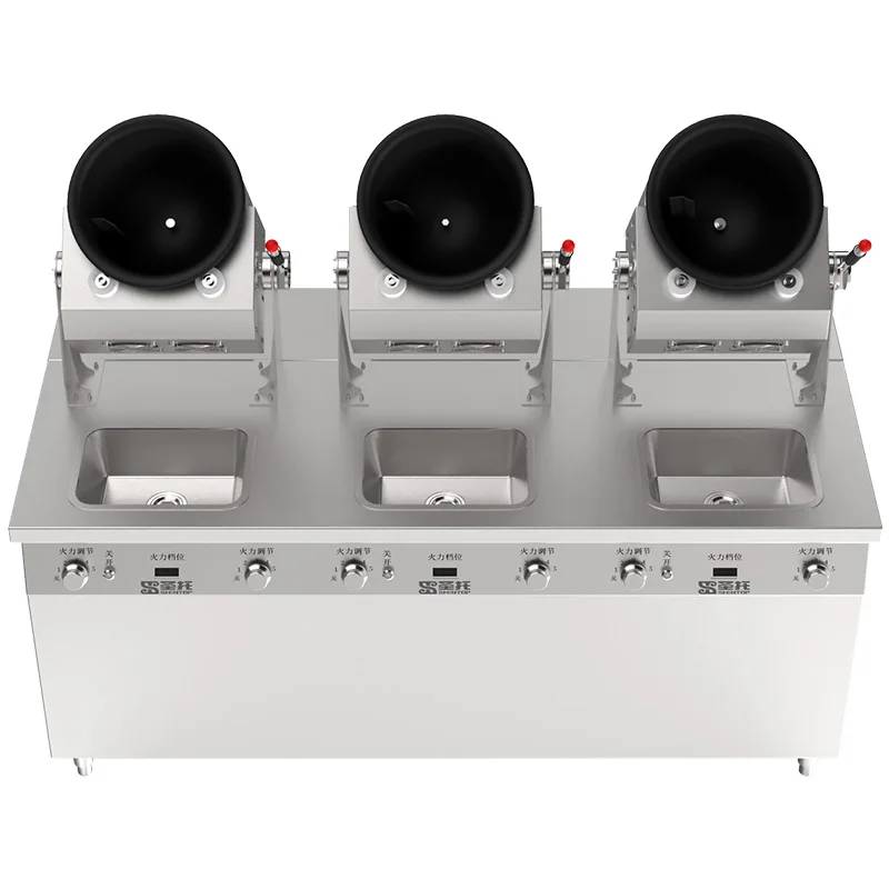 Hot sale chinese stainless steel industrial kitchen equipment gas robot wok automatic cooking robot